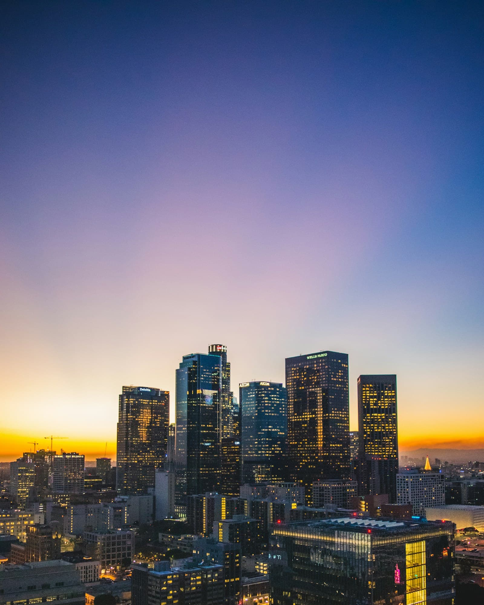 Los Angeles skyline at dusk