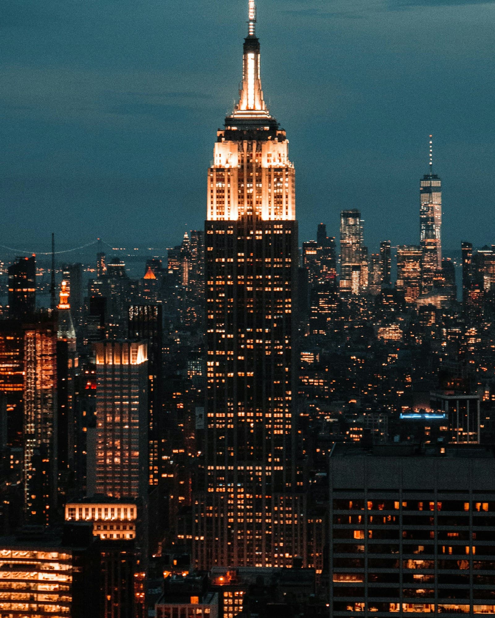 New York skyline at dusk
